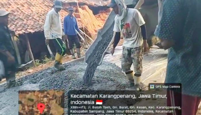 PEMBANGUNAN JALAN RABAT BETON DI DESA GUNUNG KESAN DISAMBUT ANTUSIAS WARGA