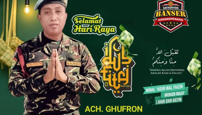 Ketua Kasatkoryon Banser Karangpenang Sampaikan Ucapan Idul Fitri 1447 H, Perkuat Semangat Kebersamaan dan Pengabdian